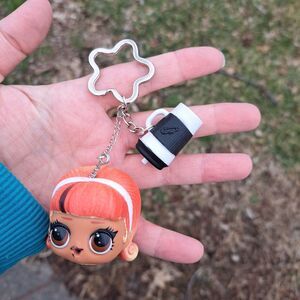 Lol Surprise Keychain Orange Hair Brown Eyes Kawaii Flower Bottle Charm OOAK